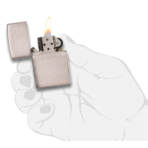 ENCEND. ZIPPO REG BRUSH FINISH CHROME