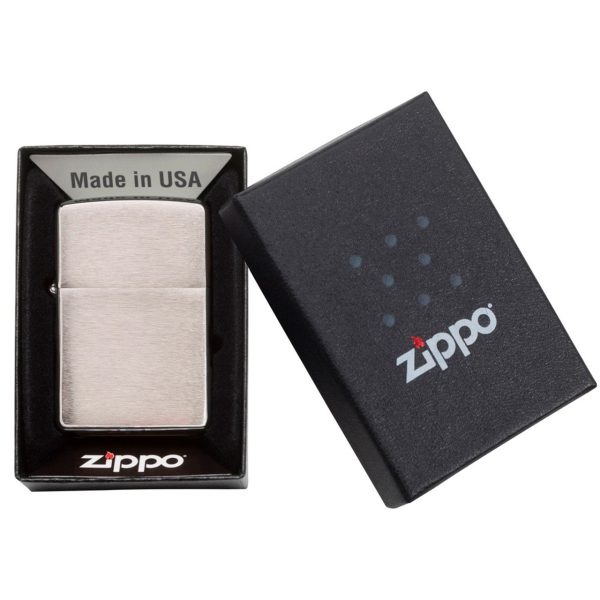 ENCEND. ZIPPO REG BRUSH FINISH CHROME