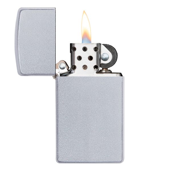 ENCEND. ZIPPO SATIN CHROME SLM LTR