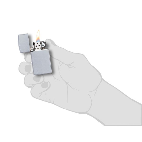 ENCEND. ZIPPO SATIN CHROME SLM LTR