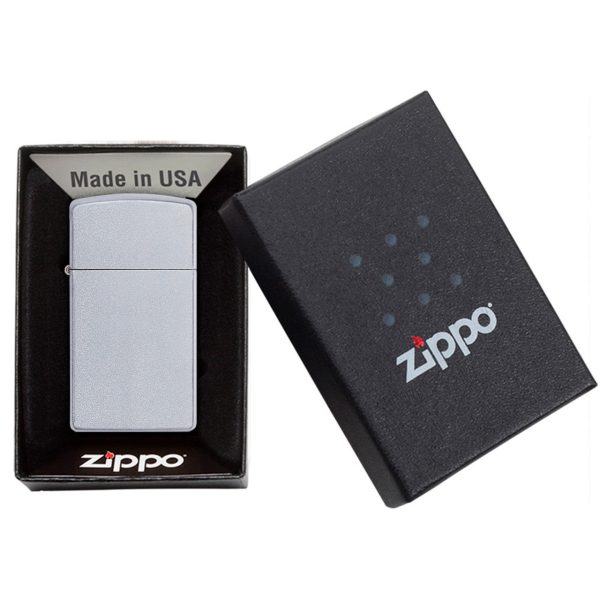 ENCEND. ZIPPO SATIN CHROME SLM LTR