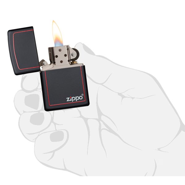 ENCEND. ZIPPO REG BLACK W/ZIPPO-BORDER