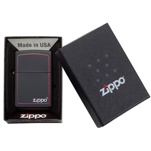 ENCEND. ZIPPO REG BLACK W/ZIPPO-BORDER