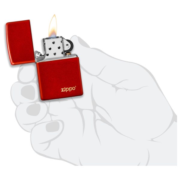 ENCEND. METALLIC RED ZIPPO LASERED