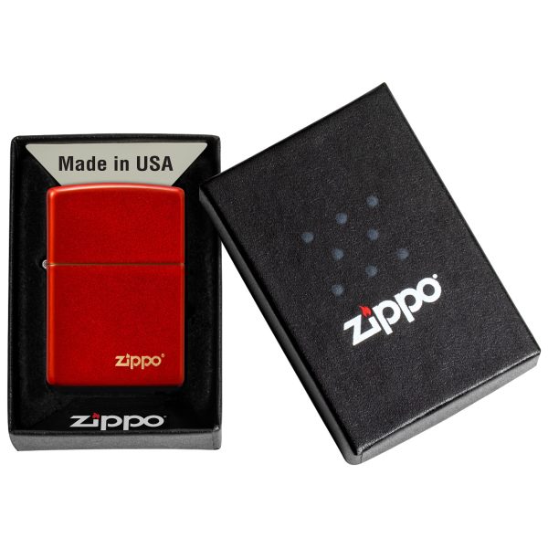 ENCEND. METALLIC RED ZIPPO LASERED